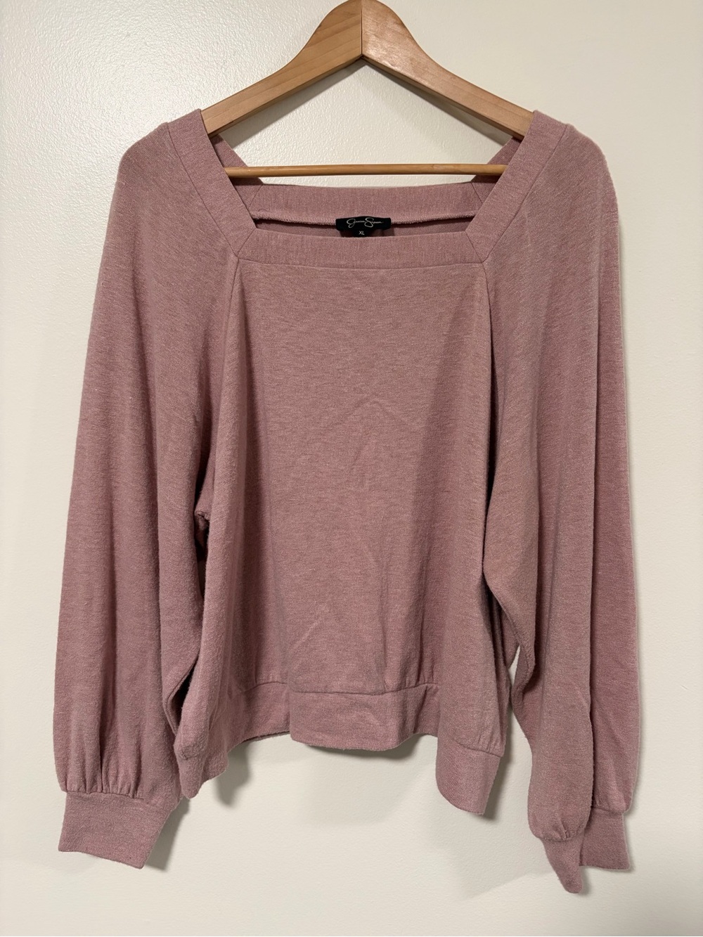 Jessica Simpson Stylish Square Neck Mauve Women's Top
